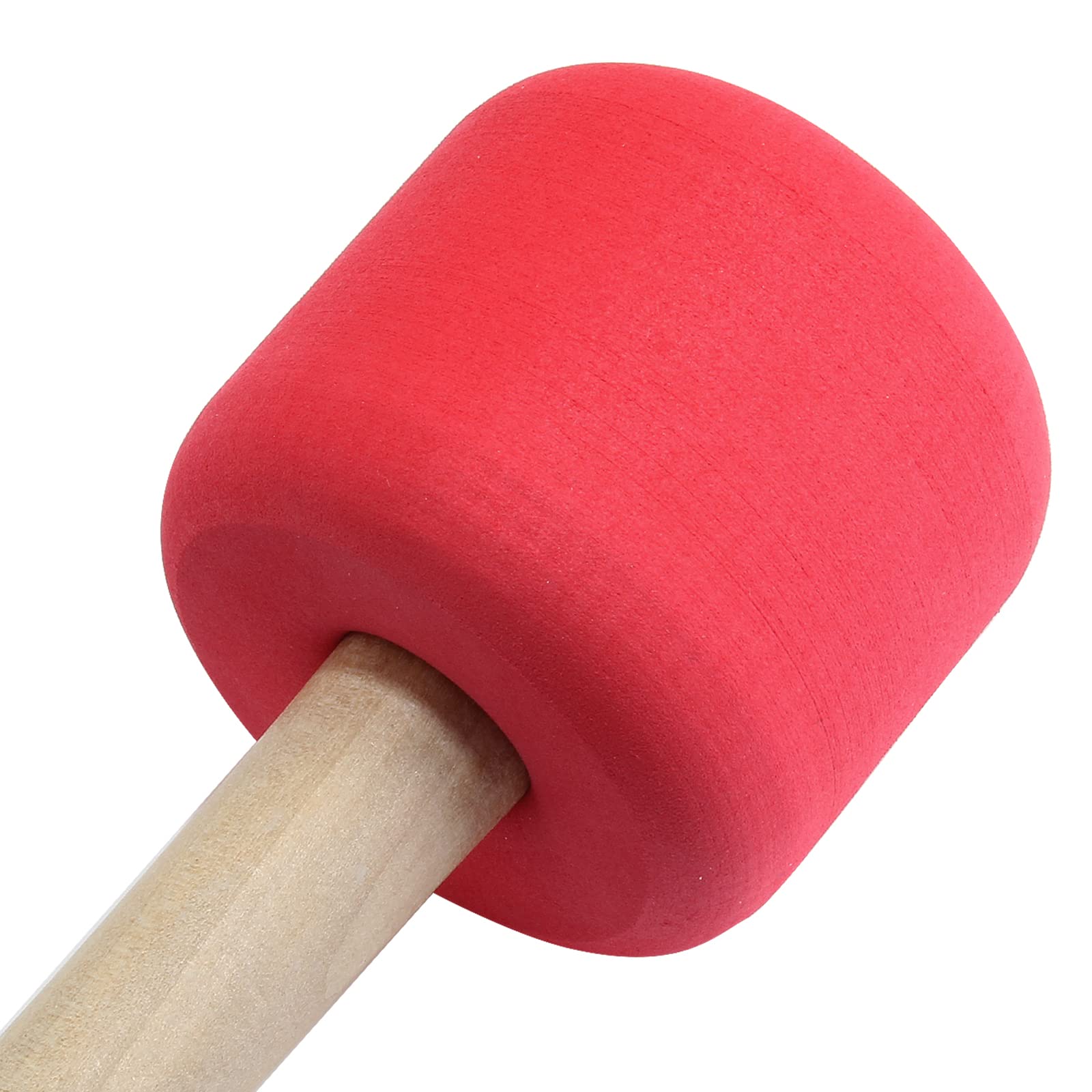 Murtenze 2Pack 12.8'' Bass Drum Mallet Drum Stick, Wool Felt Head Mallets Percussion Instrument Band Accessory (Red)